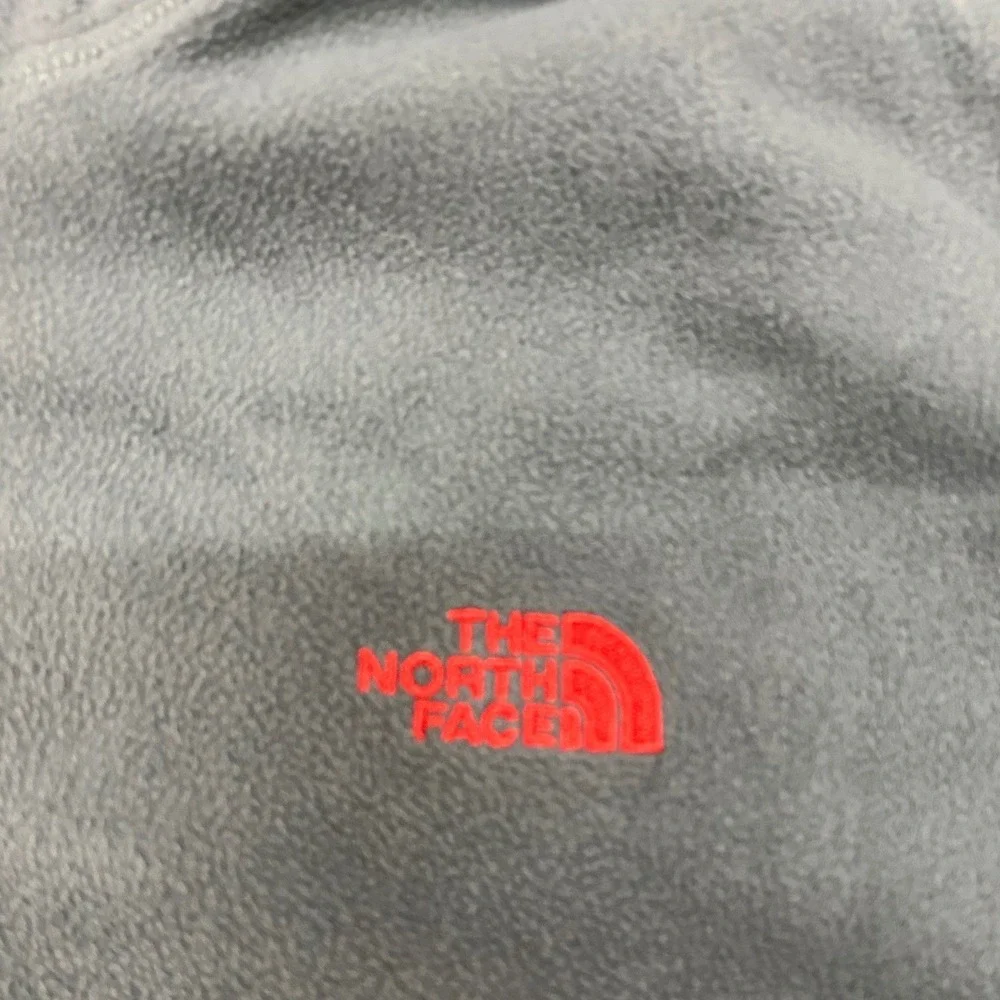 The North Face Mens Large Gray Red 1/4 Zip Fleece Pullover Jacket‎ Sleeve Pocket